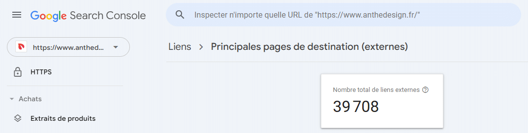 backlink liens externes vers anthedesign google search console