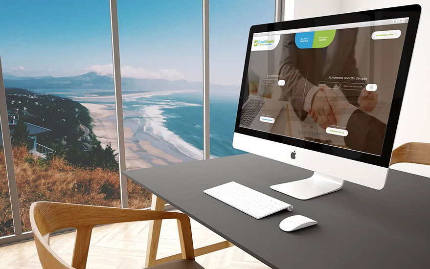 Mockup site internet de travail emploi