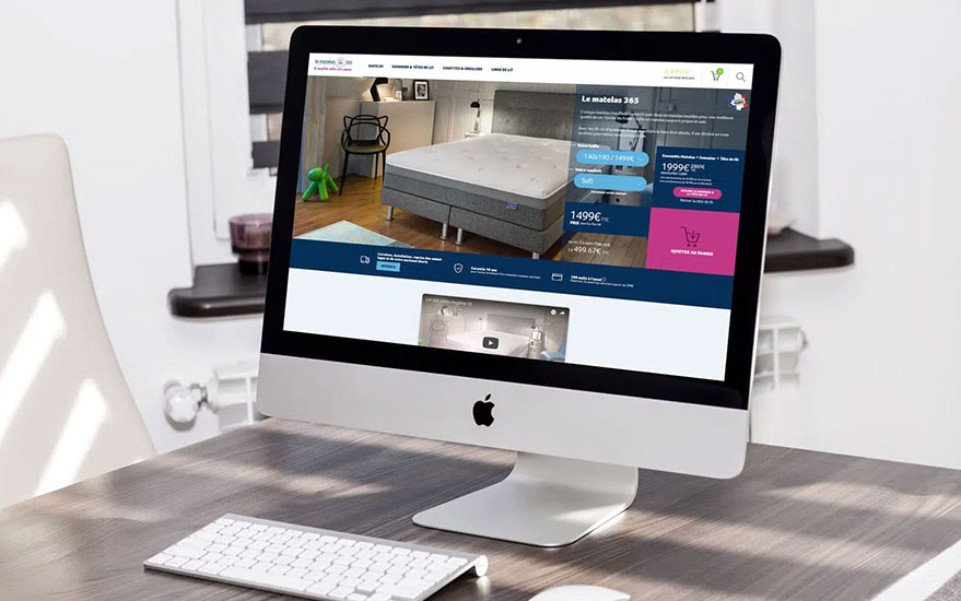 Mockup site web au design exclusif pour Le matelas 365